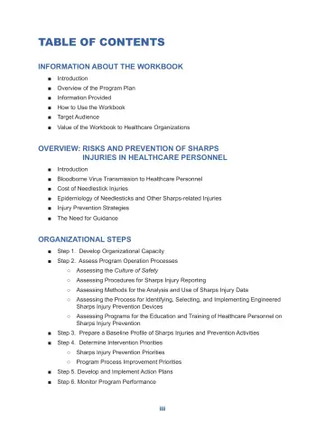 Page 3: TABLE OF CONTENTS