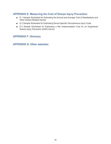 Page 6: APPENDIX E: Measuring the Cost of Sharps Injury Prevention