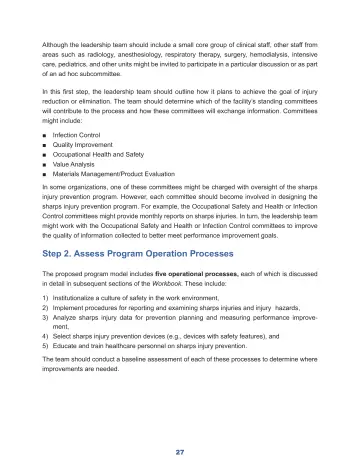 Page 33: Although the leadership team should include a small core group of clinical staff, other…