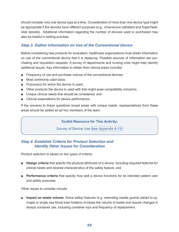 Page 59: Step 3. Gather Information on Use of the Conventional Device