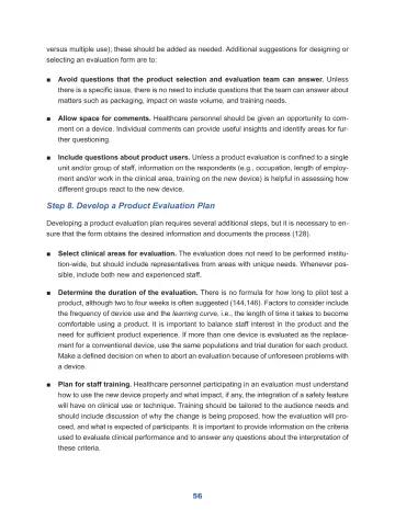 Page 62: Step 8. Develop a Product Evaluation Plan