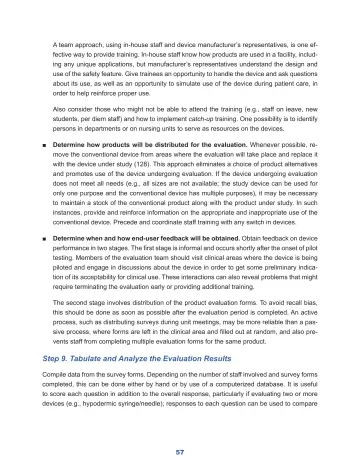 Page 63: A team approach, using in-house staff and device manufacturer’s representatives, is one…