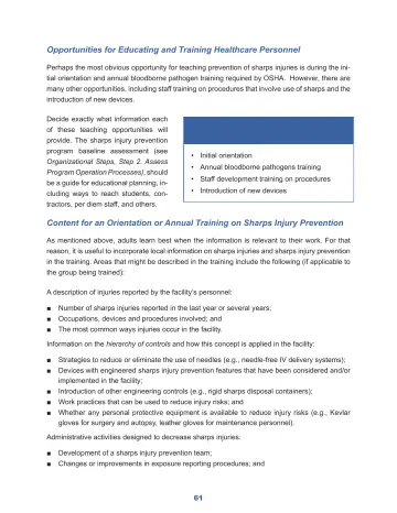 Page 67: Opportunities for Educating and Training Healthcare Personnel