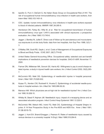 Page 73: Ippolito G, Puro V, DeCarli G, the Italian Study Group on Occupational Risk of HIV. …