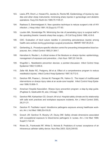 Page 77: Lewis JFR, Short LJ, Howard RJ, Jacobs AJ, Roche NE. Epidemiology of injuries by needles…