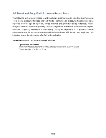 Page 111: A-7 Blood and Body Fluid Exposure Report Form