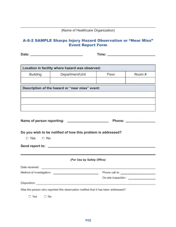 Page 119: (Name of Healthcare Organization)