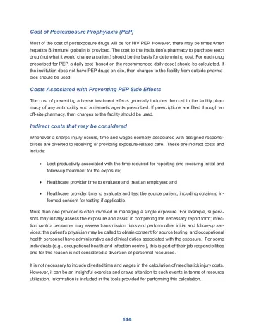 Page 150: Cost of Postexposure Prophylaxis (PEP)