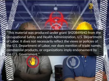 Slide 2: “This material was produced under grant SH20849SHO from the Occupational Safety and Health…