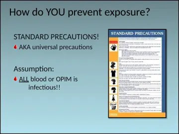 Slide 10: How do YOU prevent exposure? Work associated risks