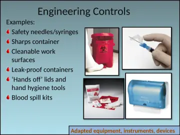 Slide 15: Engineering Controls Examples: associated risks Work