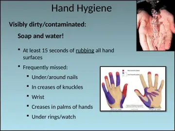 Slide 23: Hand Hygiene Work associated risks