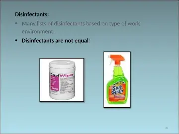 Slide 34: Disinfectants: