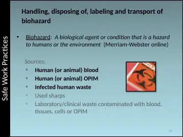 Slide 43: Safe Work Practices