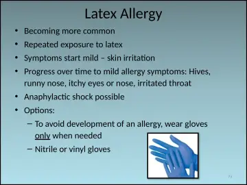 Slide 75: Latex Allergy