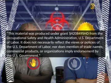 Slide 2: “This material was produced under grant SH20849SHO from the Occupational Safety and Health…