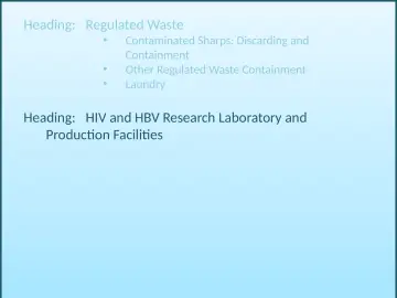 Slide 30: Heading: Regulated Waste