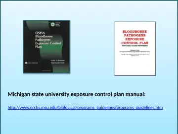 Slide 39: Michigan state university exposure control plan manual: