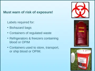 Slide 83: Must warn of risk of exposure!