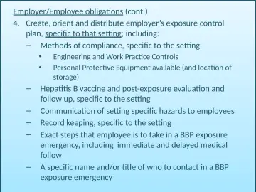 Slide 89: Employer/Employee obligations (cont.)