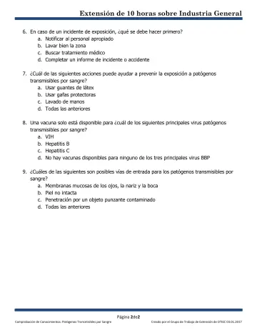 Page 2: Extensión de 10 horas sobre Industria General