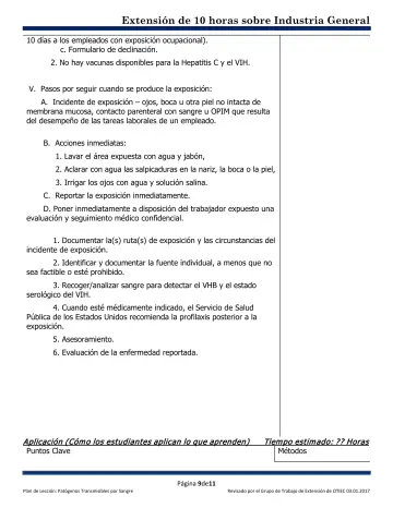 Page 9: 10 días a los empleados con exposición ocupacional).