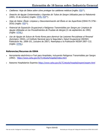 Page 11: Catéteres: Hoja de Datos sobre cómo proteger los catéteres médicos (inglés: PDF*).
