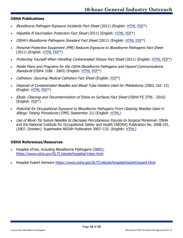 Page 10: OSHA Publications