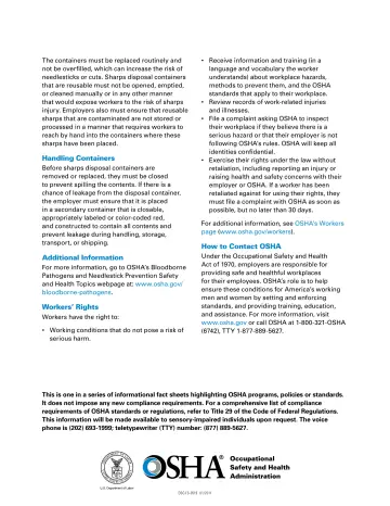 Page 2: The containers must be replaced routinely and not be overfilled, which can increase the…