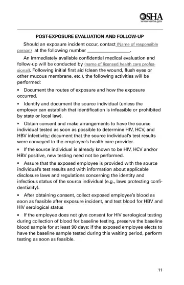 Page 13: POST-EXPOSURE EVALUATION AND FOLLOW-UP