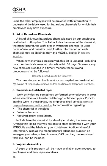 Page 22: used, the other employees will be provided with information to understand the labels used…