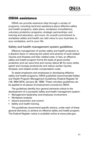 Page 23: OSHA assistance