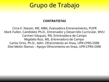 Slide 4: Grupo de Trabajo