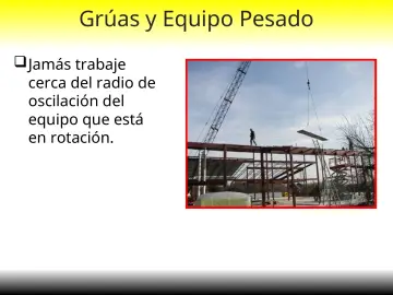 Slide 12: Grúas y Equipo Pesado