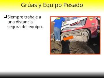 Slide 13: Grúas y Equipo Pesado