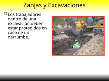 Slide 22: Zanjas y Excavaciones