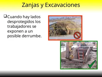 Slide 23: Zanjas y Excavaciones
