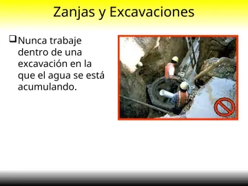 Slide 25: Zanjas y Excavaciones