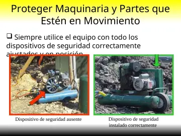 Slide 28: Proteger Maquinaria y Partes que Estén en Movimiento