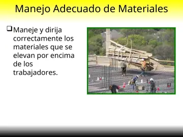 Slide 34: Manejo Adecuado de Materiales