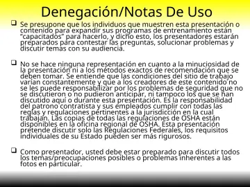 Slide 42: Denegación/Notas De Uso