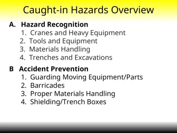 Slide 6: Caught-in Hazards Overview