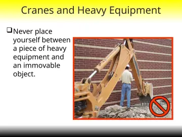 Slide 11: Cranes and Heavy Equipment