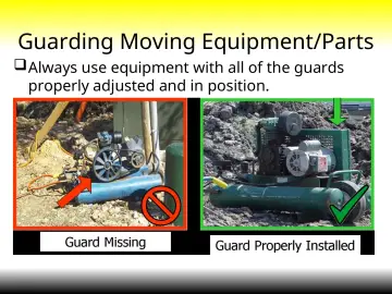 Slide 27: Guarding Moving Equipment/Parts