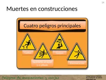 Slide 14: Muertes en construcciones