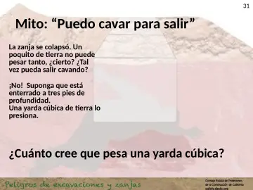 Slide 31: Mito: “Puedo cavar para salir”