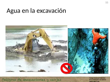Slide 55: Agua en la excavación