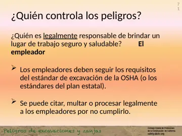 Slide 71: ¿Quién controla los peligros?