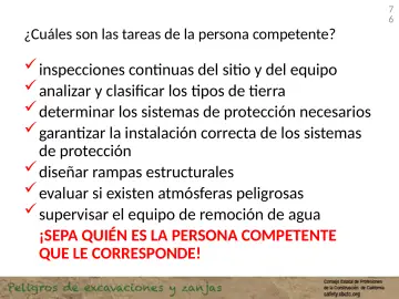 Slide 76: ¿Cuáles son las tareas de la persona competente?