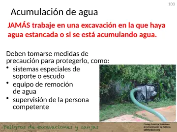 Slide 103: Acumulación de agua